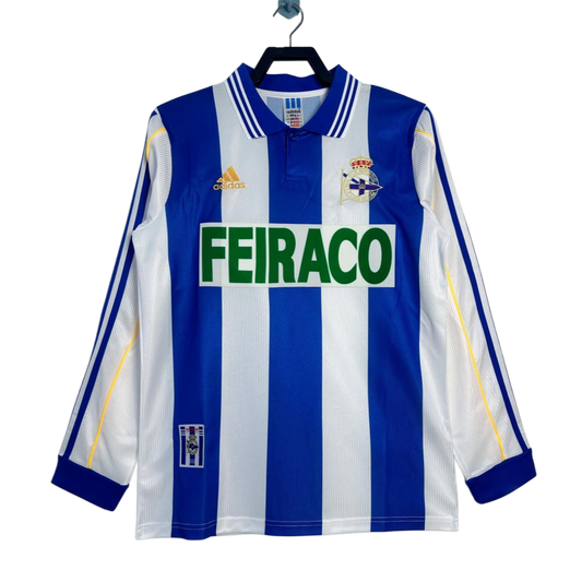 Deportivo de La Corūna Retro Long Sleeve Home Kit 99/00