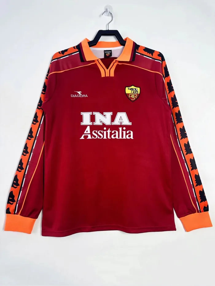 AS Roma Retro Long Sleeve Home Kit 98/99