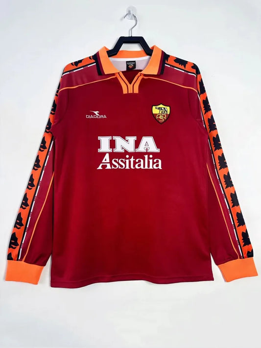AS Roma Retro Long Sleeve Home Kit 98/99