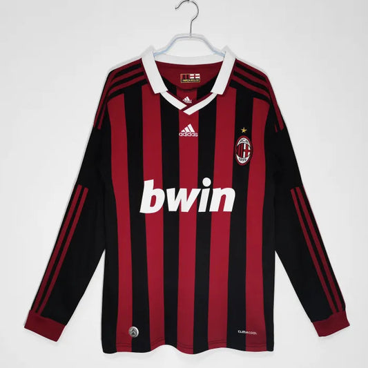 AC Milan Long Sleeve Retro Home Kit 09/10