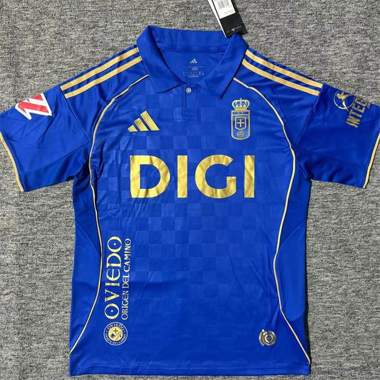 Real Oviedo Home Kit 25/26 (Laliga Patch Included)