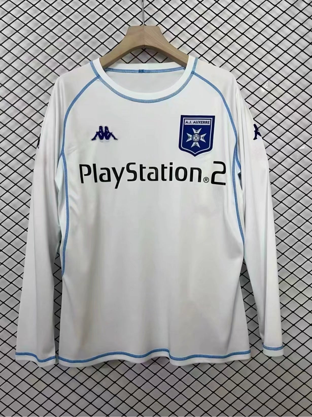 AJ Auxerre Retro Long Sleeve Home Kit 03/04