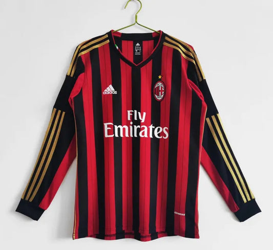 AC Milan Long Sleeve Retro Home Kit 13/14