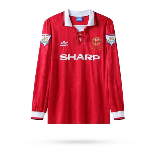 Manchester United Retro Long Sleeve Home Kit 92/93 (Patches Included)