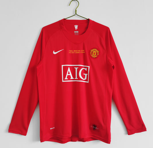 Manchester United Retro Long Sleeve Home Kit 07/08