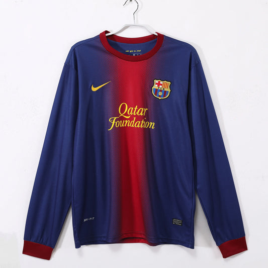Barcelona Retro Long Sleeve Home Kit 12/13