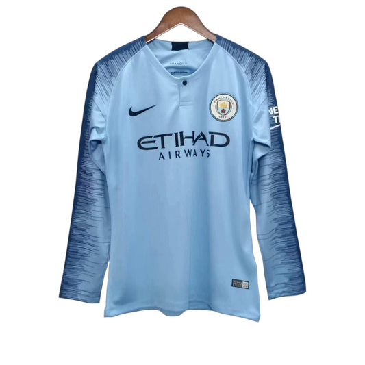 Manchester City Retro Long Sleeve Home Kit 18/19