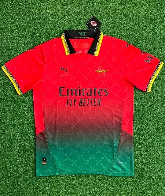 AC Milan X Off-White Red Fourth Special Kit 24/25
