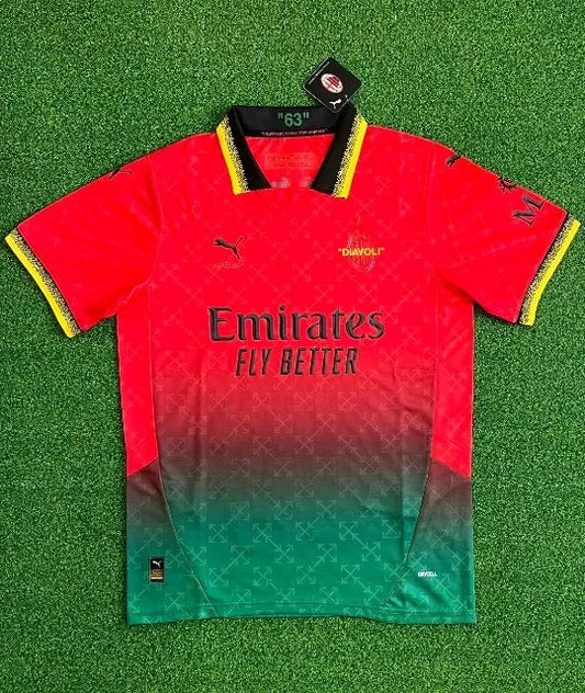 AC Milan X Off-White Red Fourth Special Kit 24/25
